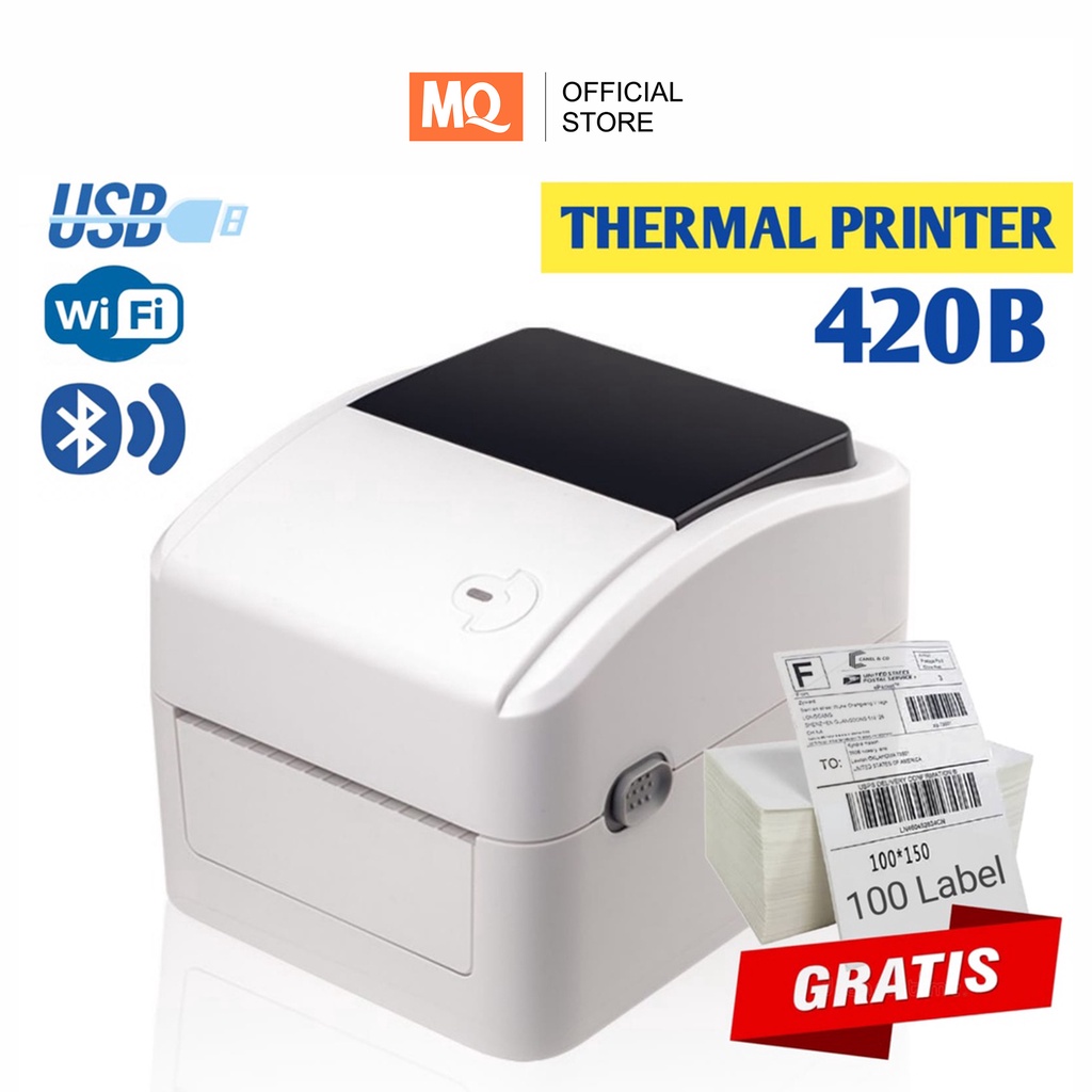 MQ PRINTER BARCODE THERMAL / LABEL PRINTER ORIGINAL 420B SIZE 110MM / A6