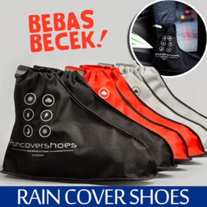 Jas Sepatu Cover Shoes Mantel Hujan Anti Air Funcover New Fun Cover Size Dewasa Original Berkualitas