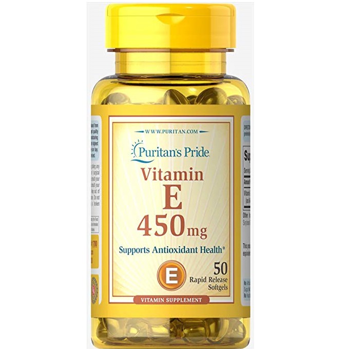 PURITAN'S PRIDE VITAMIN E-1000IU/ E-450MG, 50 SOFTGELS