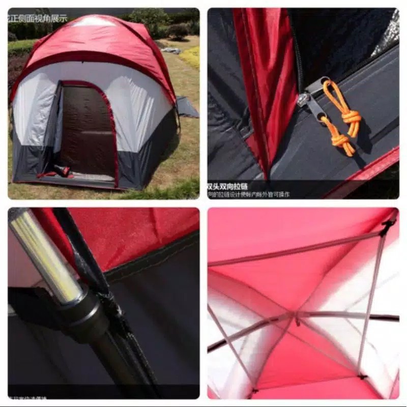 Tenda camping dobel layer alas terpal kapasitas 10 orang dewasa lebih - tenda kemping Outdoor/indor