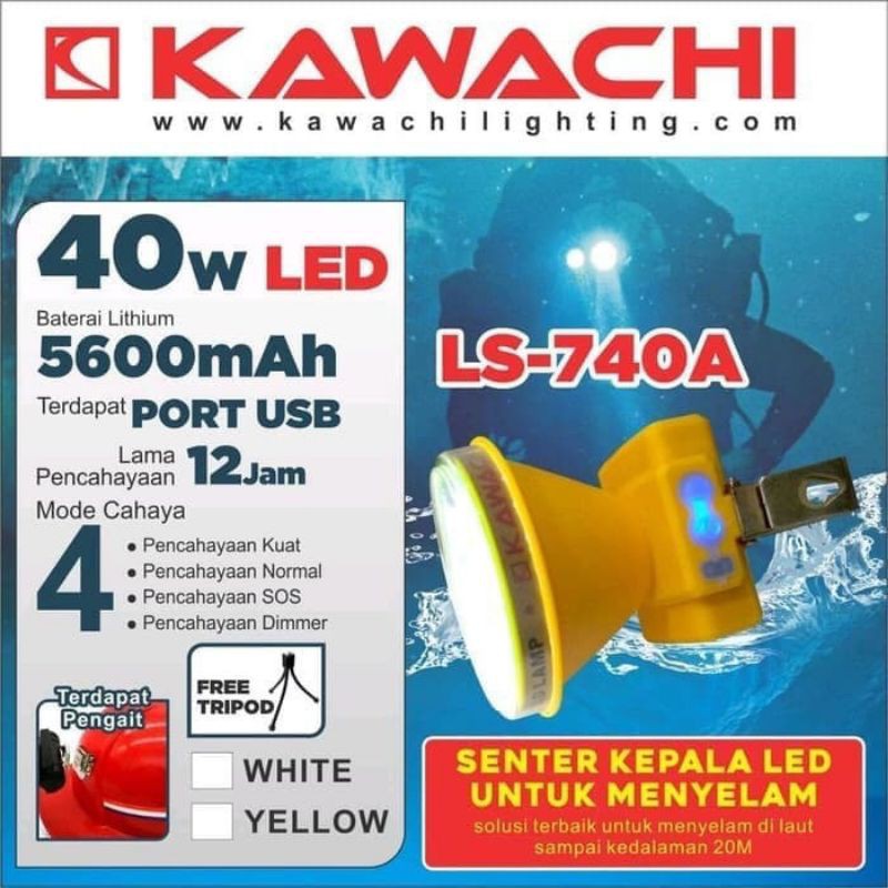 Senter Kepala KAWACHI LS-740A 40W Headlamp Diving Kawachi LS 740A
