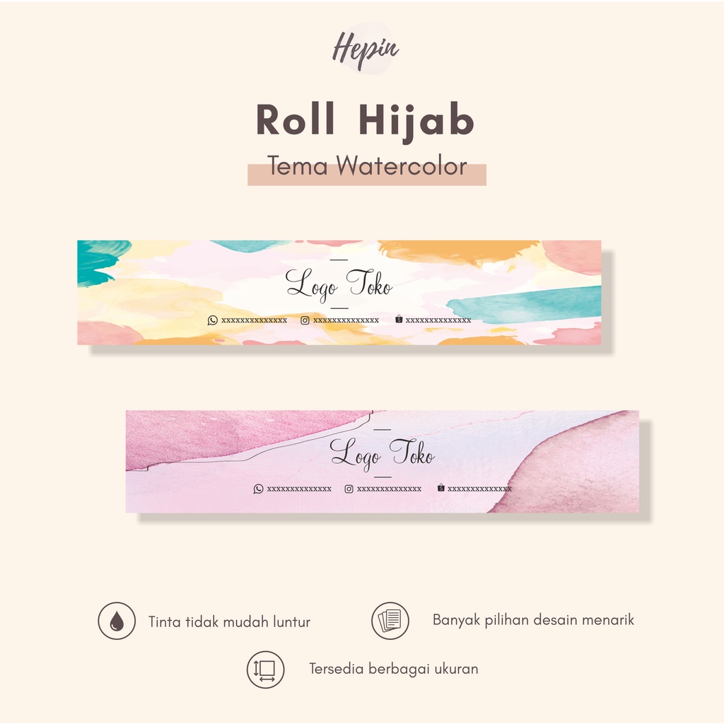 

Paper belt murah/roll hijab edisi WATERCOLOR/bisa custom