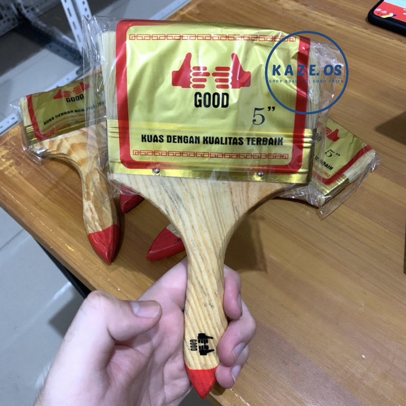 KUAS CAT ECER 2" , 2 1/2" / 2,5" , 3" , 5" INCH TERMURAH GAGANG KAYU MERK GOOD GRT ONAT ETERNA MAJES