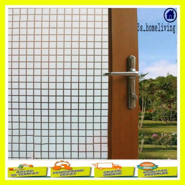 (COD) Stiker Kaca Jendela Kotak / Stiker Kaca Kotak / Stiker Kaca Jendela Rumah / Stiker Kaca Pintu