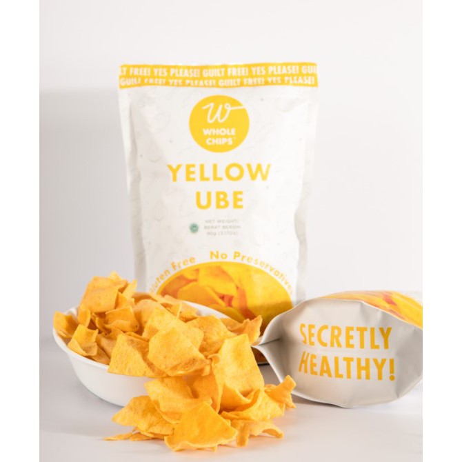 Keripik Ubi Madu Whole Chips Yellow Ube 90gr - Keripik Sehat Bebas MSG