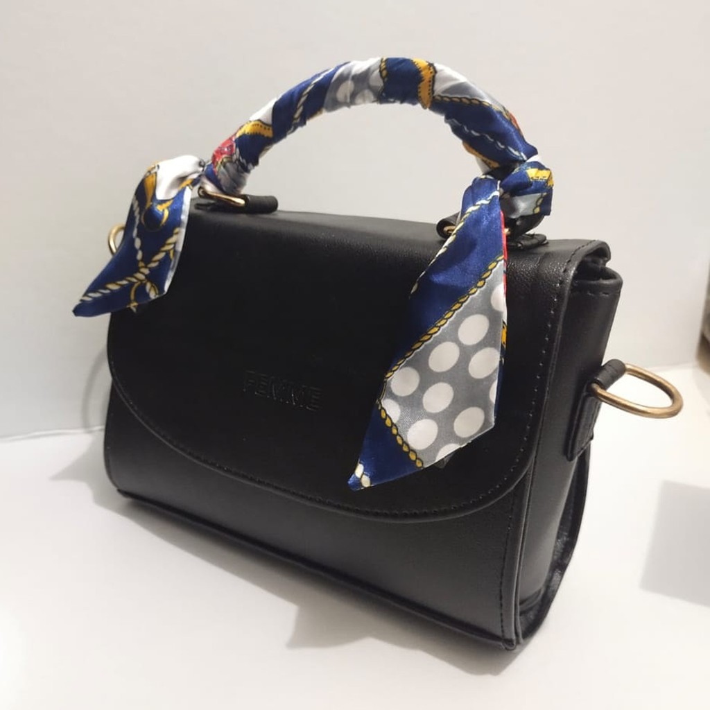 Shoulder bag scraf kulit sintetis Tas Selempang wanita hand bag polos sling bag cewek tas tangan
