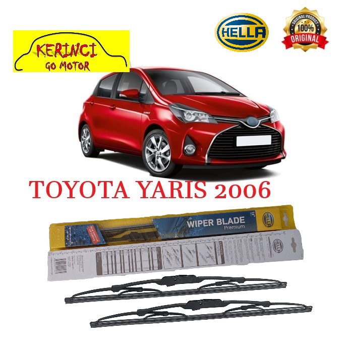 WIPER TOYOTA YARIS 2006 HELLA PREMIUM 24&quot; &amp; 14&quot; SEPASANG WIPER YARIS