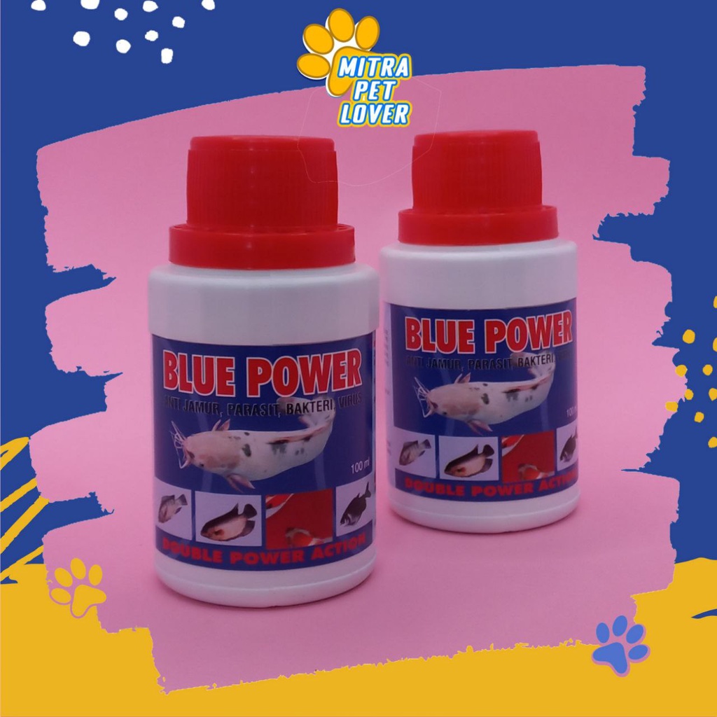 OBAT IKAN ANTI JAMUR VIRUS BAKTERI KUMAN DAN PARASIT - BLUE POWER 125 ML - UNTUK AIR AQUARIUM KOLAM - OBAT GATAL LUKA STRESS SIRIP PECAH - ANIMAL FISH HEALTHCARE AND VETERINARY TAMASINDO KESEHATAN DAN VITAMIN TERNAK HEWAN BINATANG PELIHARAAN MITRAPETLOVER