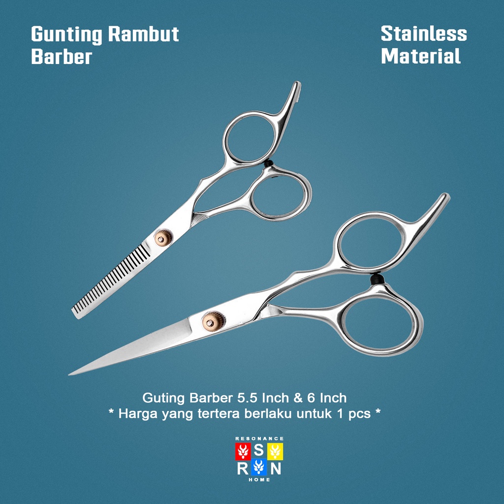 Gunting Rambut Stylish Stainless / Gunting Barber Resonance Home