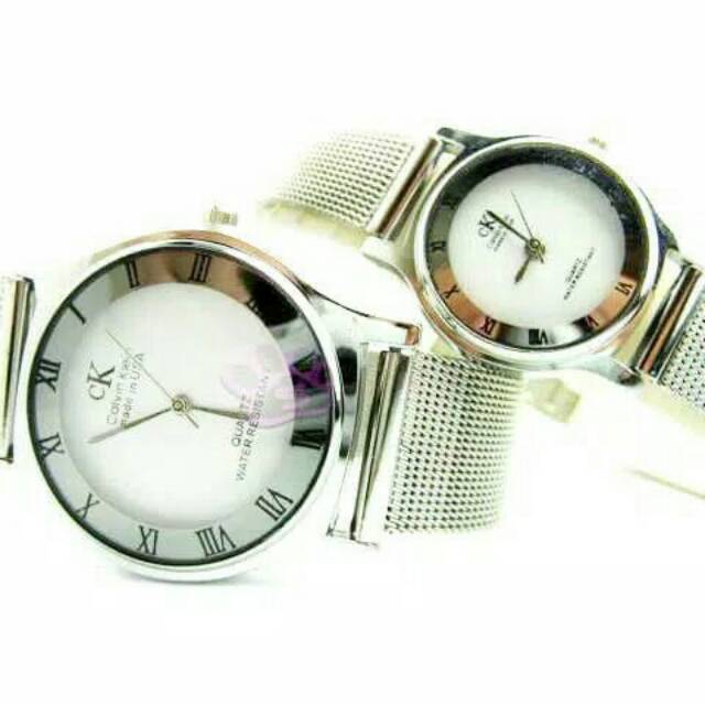 Jam tangan couple CK PASIR SAND ROUNDED SILVER