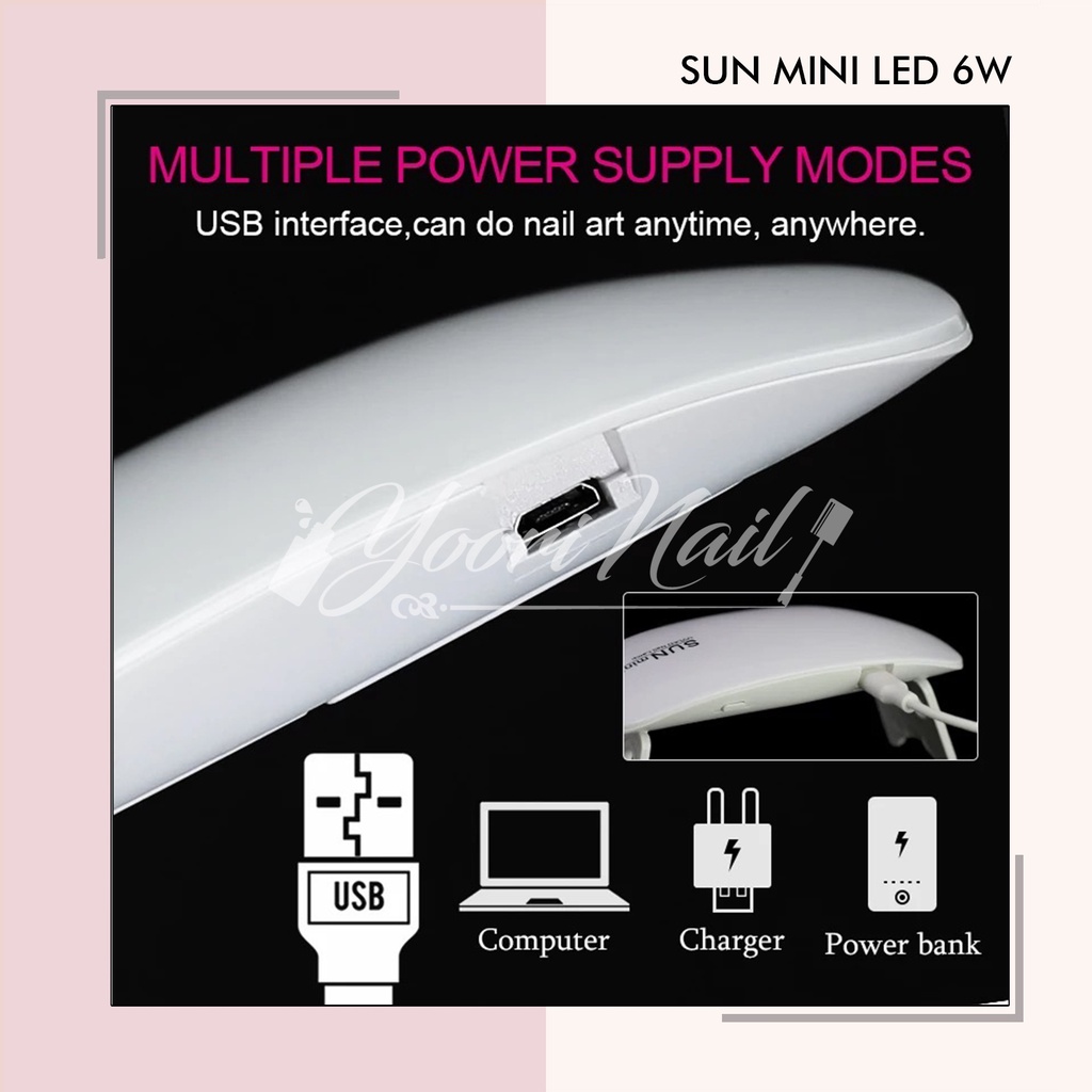 Mini LED 6w nail uv led lamp pengering kutek nail dryer