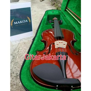 Biola Akustik Merk Makoa Ukuran 4/4 Bonus Hardcase Bow Bridge Rosin Buat Pemula Belajar