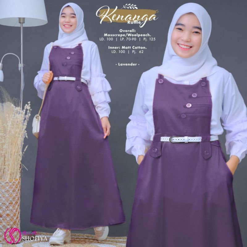 (FREE INNER) KENANGA RUFFEL SET OVERALL SETALAN ruffle