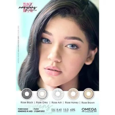 Softlens OMEGA NAVY LENS FLAT DIA 15.00mm Normal / omega eye care / Soflense Soflens/Lensa  Kontak/BS