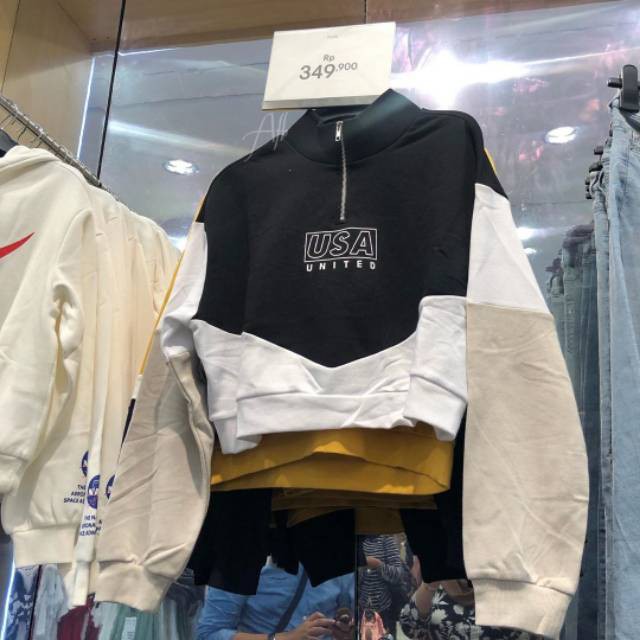 KOREA RAJUT LUCU HITAM BIRU LANGIT UNGU / H&M SWEATSHIRT - USA SWEATER CROP SWEATER WANITA