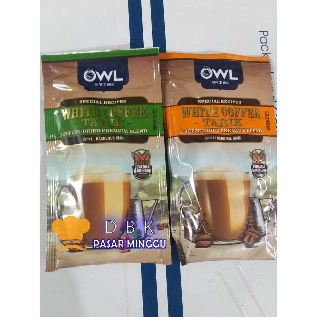 OWL white coffee 3 in 1 Kopi Putih sachet Sumatra mandheling