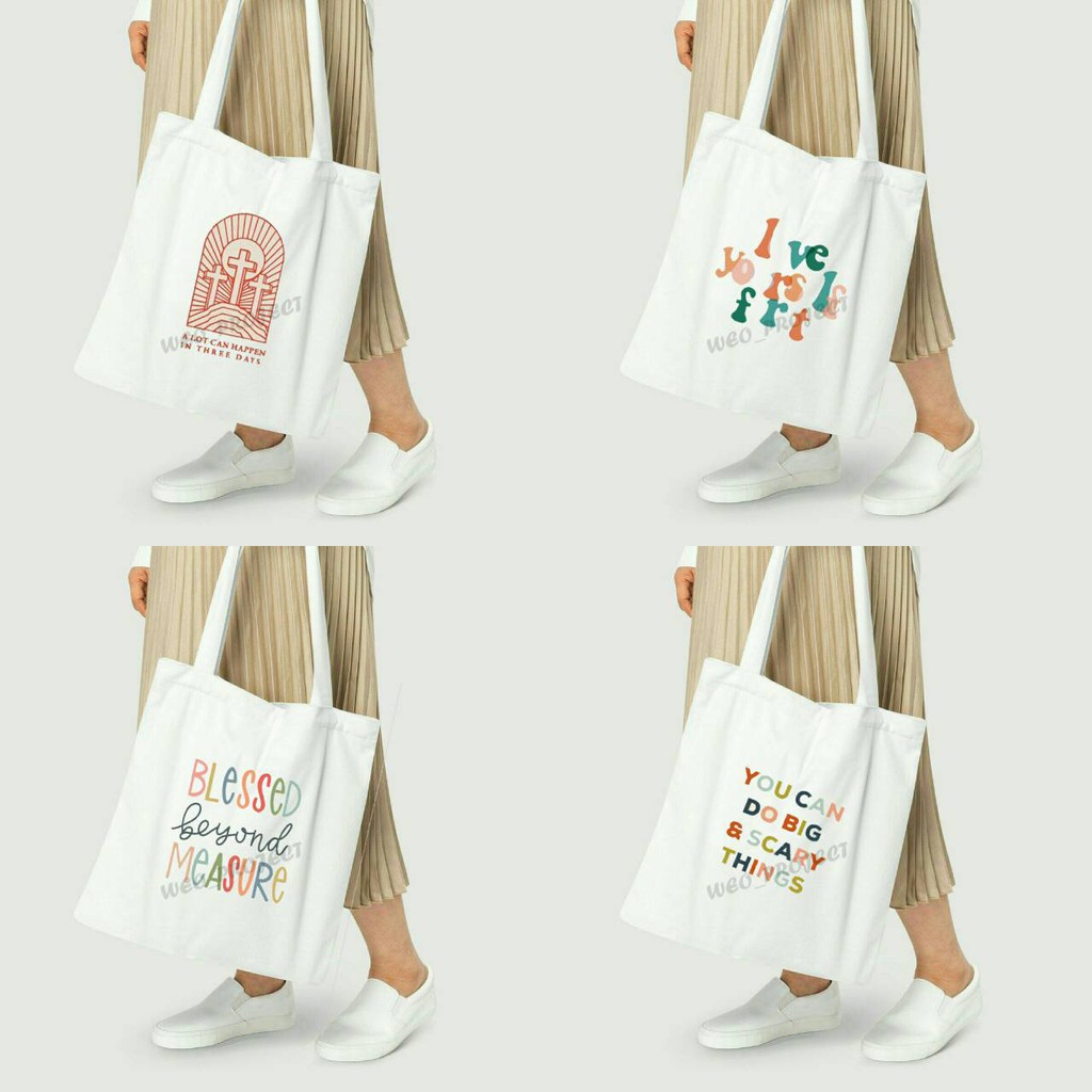 TOTE BAG KANVAS / TOTE BAG WANITA / TOTE BAG WORD