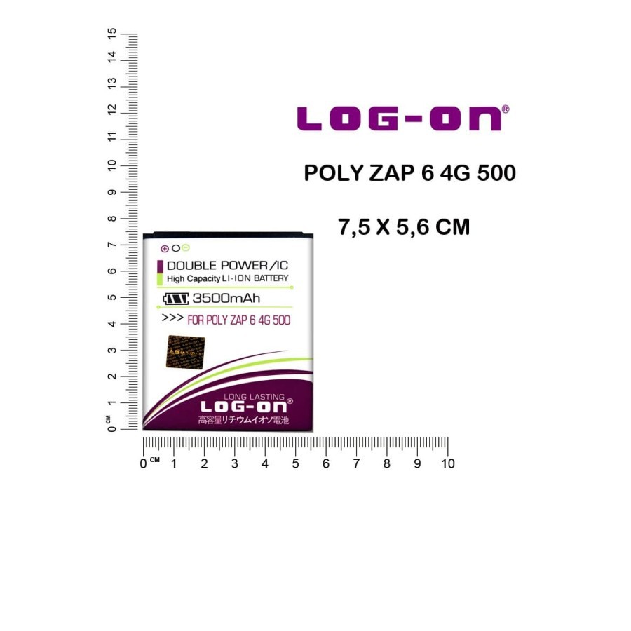 BATERAI POLYTRON ZAP 6 CLEO 4G 500 - PL-7W5 LOG ON DOUBLE POWER BATRE