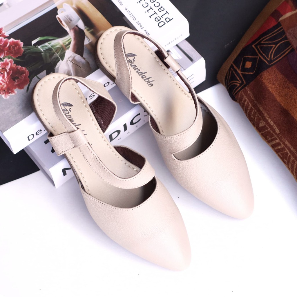 BALLERIA Sepatu Flat Wanita Sepatu Slip On Wanita Flatshoes Sepatu Kerja Cewek / Cewe Kulit Asli