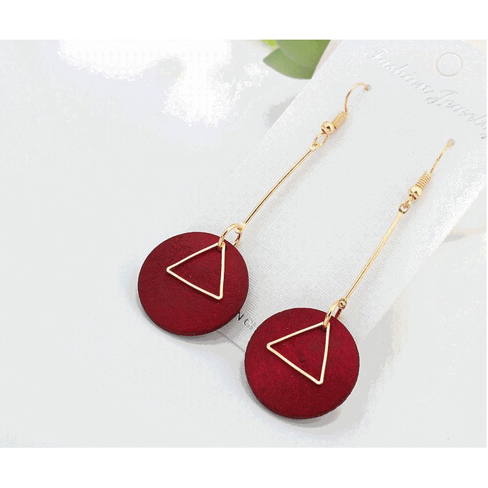 anting panjang bulat segitiga long female earrings simple (1H2) jan081