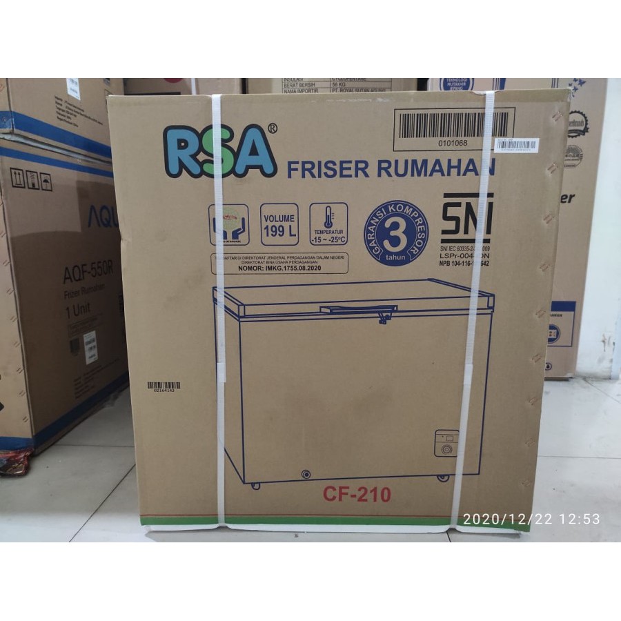 RSA CF 210 CHEST FREEZER BOX 199 L LEMARI PEMBEKU 199 LITER