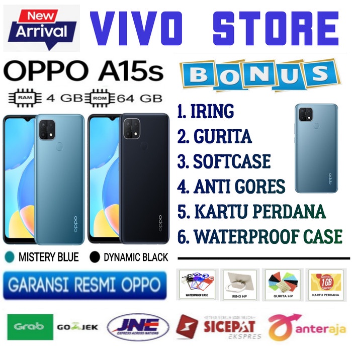 OPPO A15S RAM 4/64 GB GARANSI RESMI OPPO INDONESIA - demo tanpa dus ..