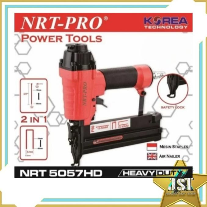 

Nrt-Pro 5057Hd Air Nailer Gun Paku Tembak 2 In 1 Staples Angin Mesin