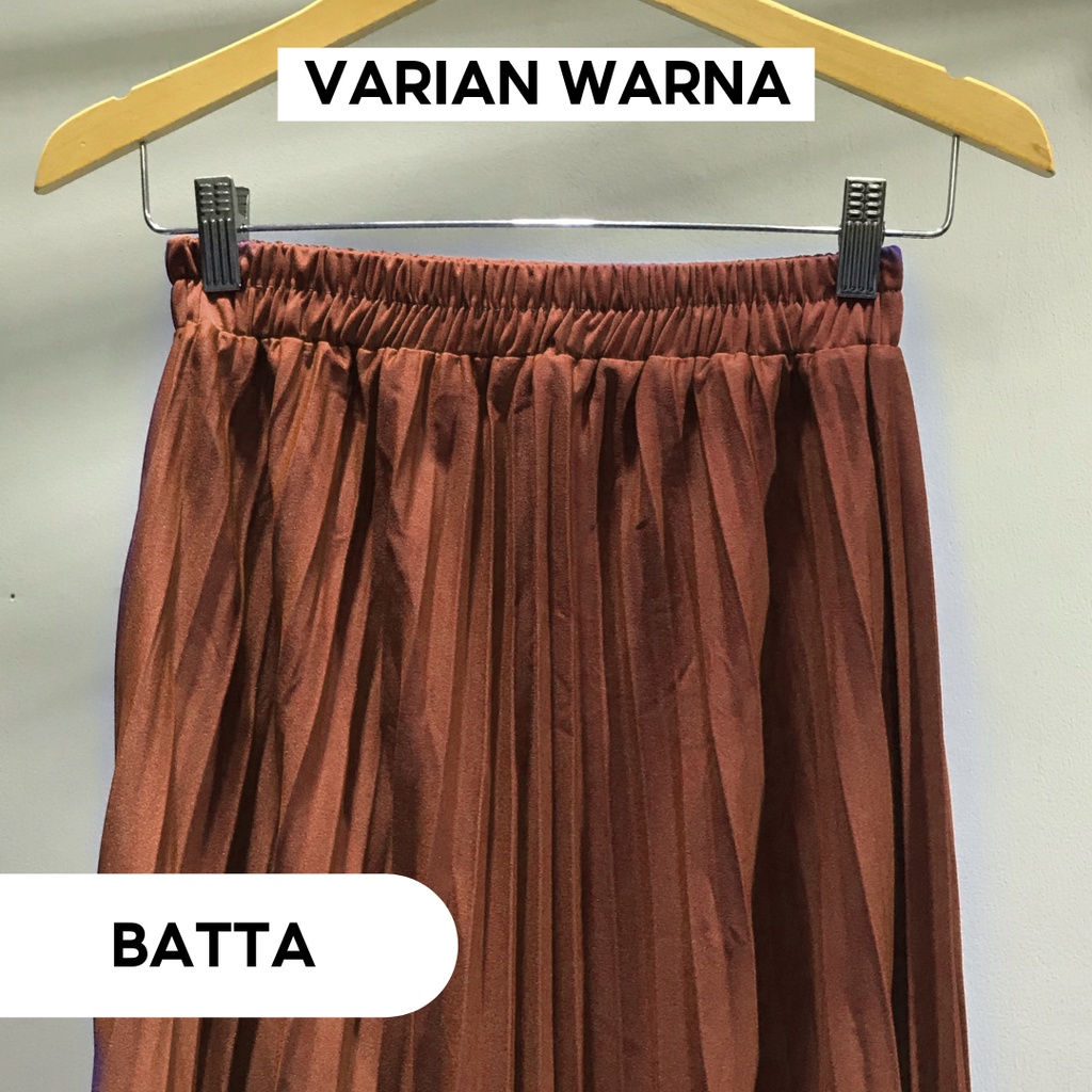 Rok termurah Jumbo Plisket Pendek Wanita 7/8 / Rok Payung Wanita-Batta