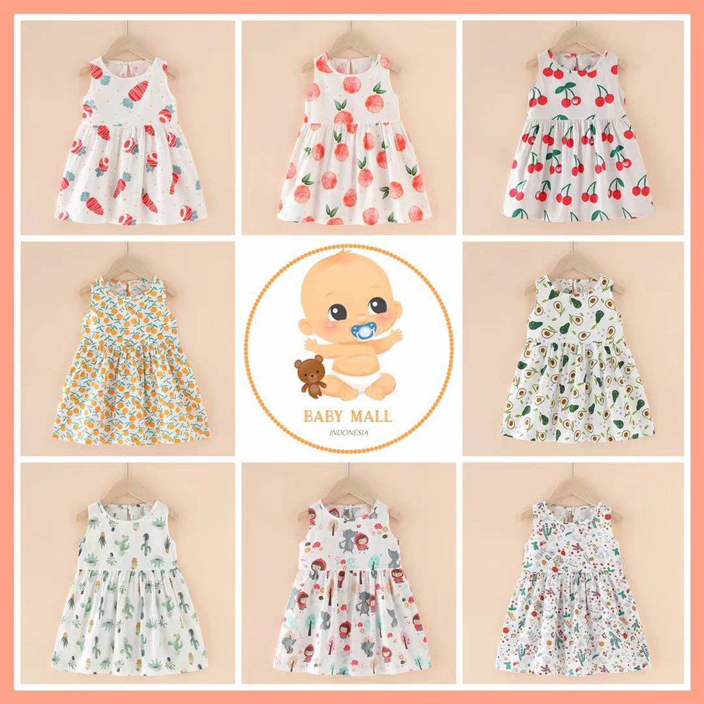 PRINTED KOREAN DRESS Vol.2 Baju Dress Korea Anak Bayi Perempuan 100% IMPOR PREMIUM