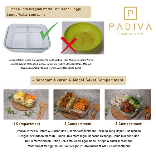 Padiva 1520ml Mix 2+3compartments Glassbox - GBP1520M