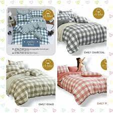 SPREI SET KOTAK EMILY BAHAN HALUS , TEBAL DAN TIDAK LUNTUR HARGA TERJANGKAU