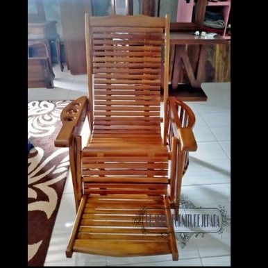 Kursi goyang kursi malas santai minimalis kayu jati model tempat aqua