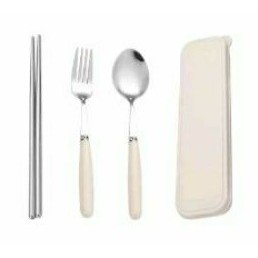 Set Sendok Alat Makan 3 in 1 / Sendok Makan Stainless 1 Set isi 3 Pcs