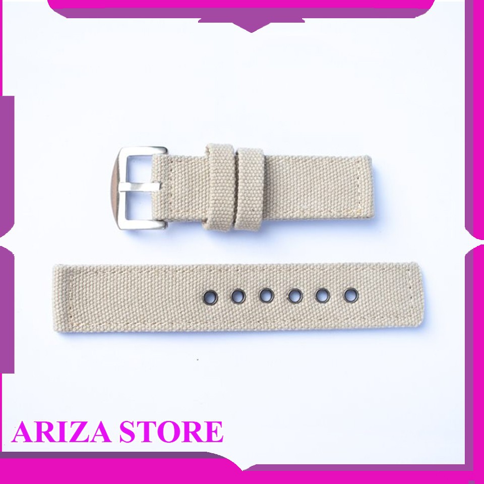 Strap Tali Kanvas Swiss Army Cream 22 24 mm Bonus Pen