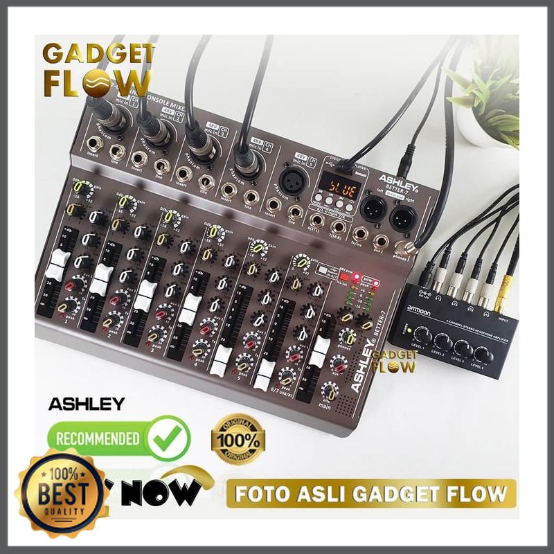 Mishad Shop -  PAKET PODCAST 2 Mic BM8000 BM 8000 Mixer Ashley 7 Headphone Stand Meja GU-5117-2101