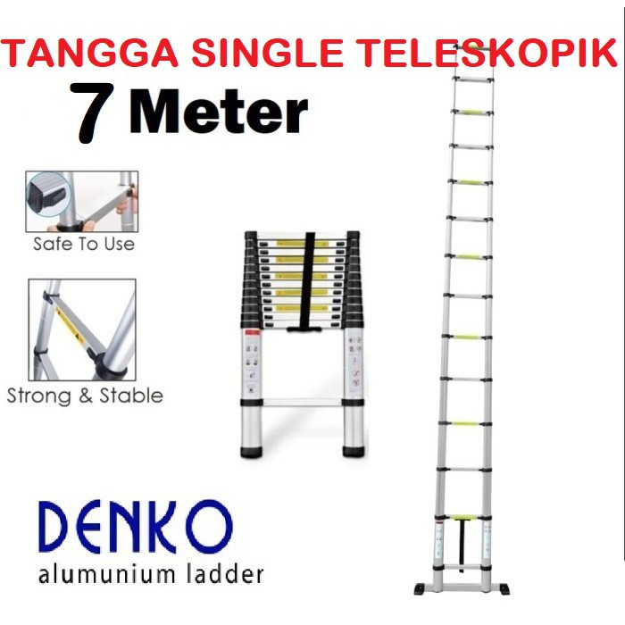 DENKO Tangga Teleskopik 7 Meter Single Telescopic Ladder 7 M