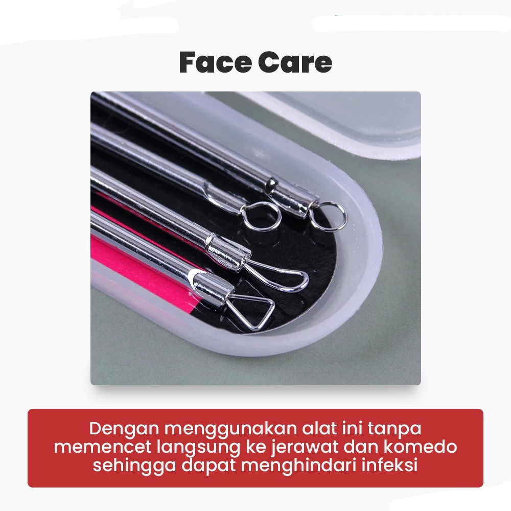 Alat Pembersih Muka Set Acne Pimple Needle Remover 4 PCS