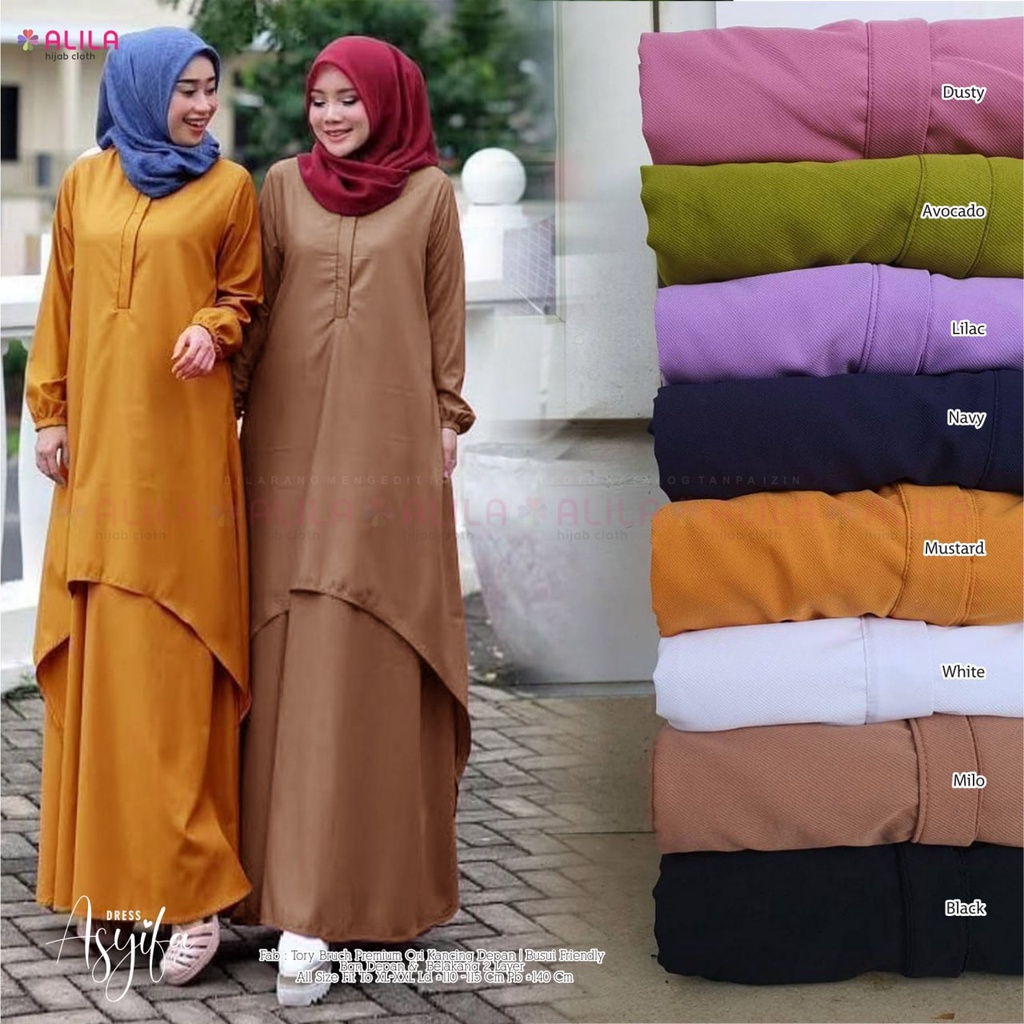 Dress Muslim Modern Gamis Muslim Wanita Remaja Kombinasi Cantik Terbaru