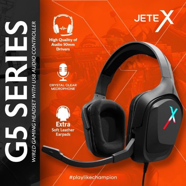 Headset Gaming I Headphone Gaming with Noise Cancelling JETEX G5 - Garansi 1th