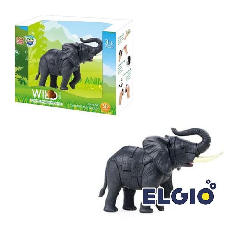 Jual Miniatur Binatang Gajah 3D Puzzle 