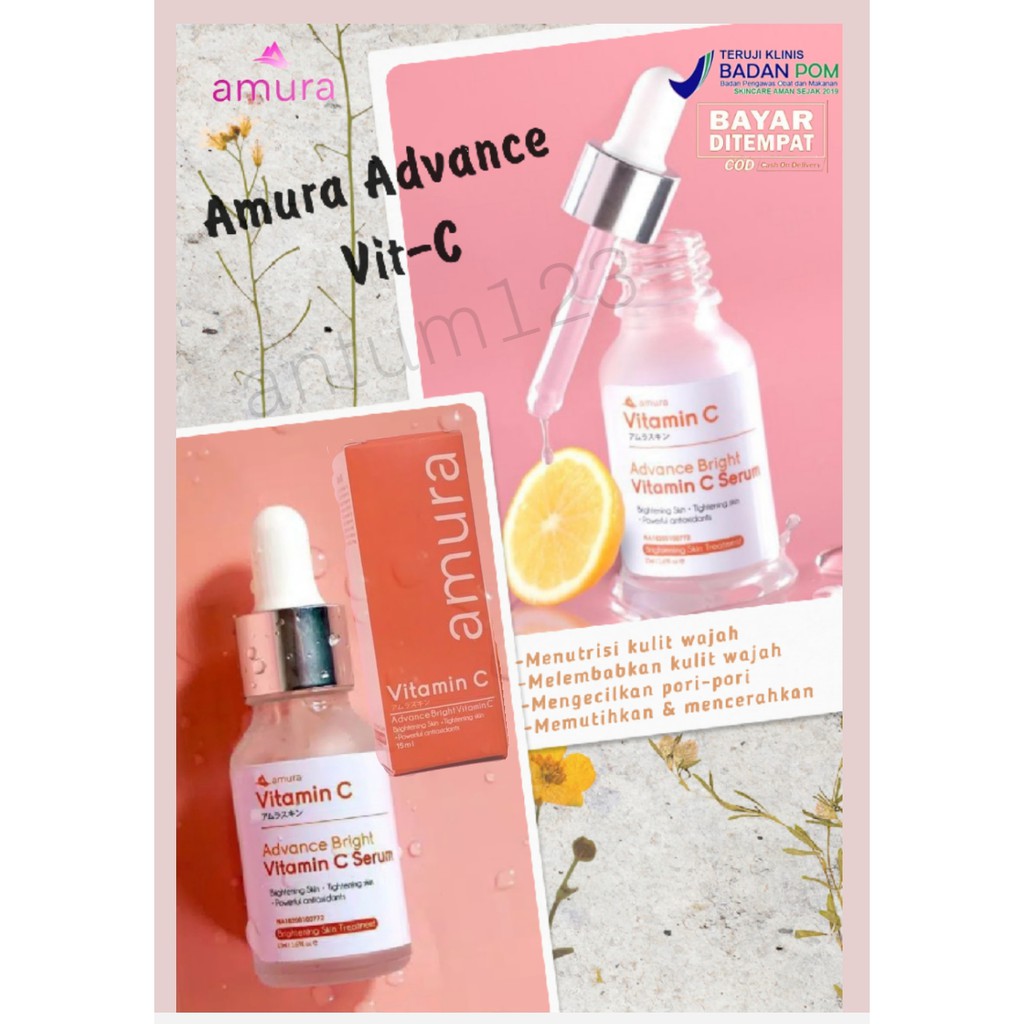 SERUM VIT C AMURA ANTI AGING [ Vitamin C / BRIGHTENING ]( BPOM )( asli 100%)(kemasan terbaru)