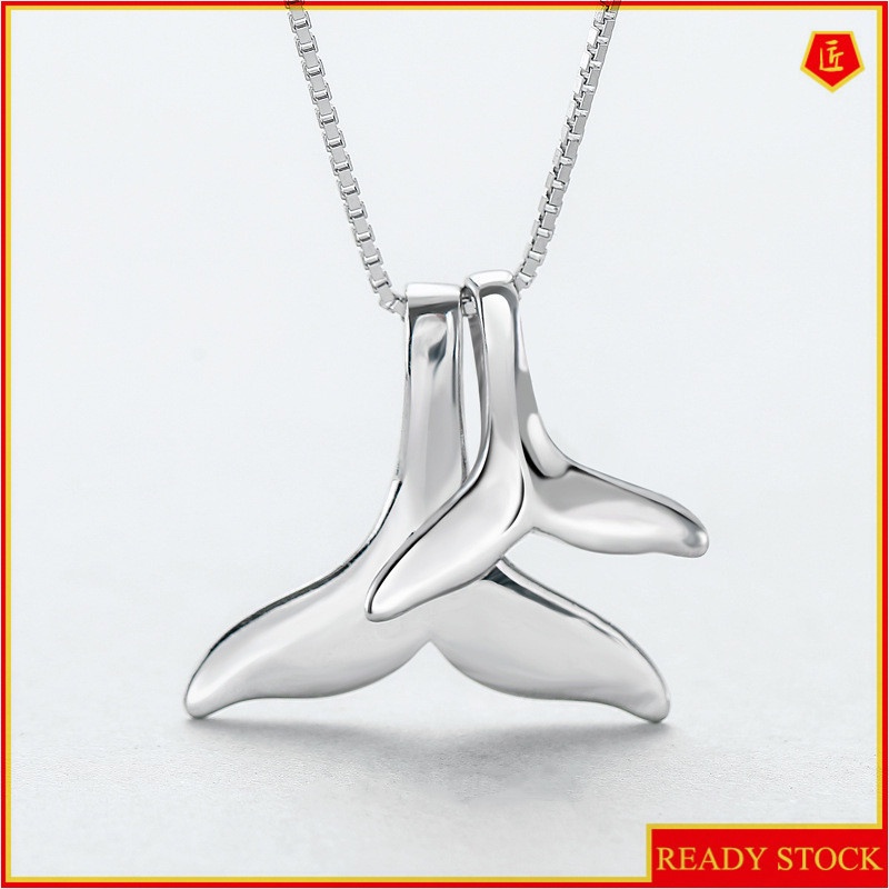 [Ready Stock]Fashion Plated 925 Sterling Silver Mermaid Pisces Tail Pendant Necklace