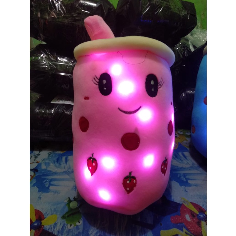 Boneka boba jumbo led seukuran galon / boba jumbo / bantal boba / boneka viral