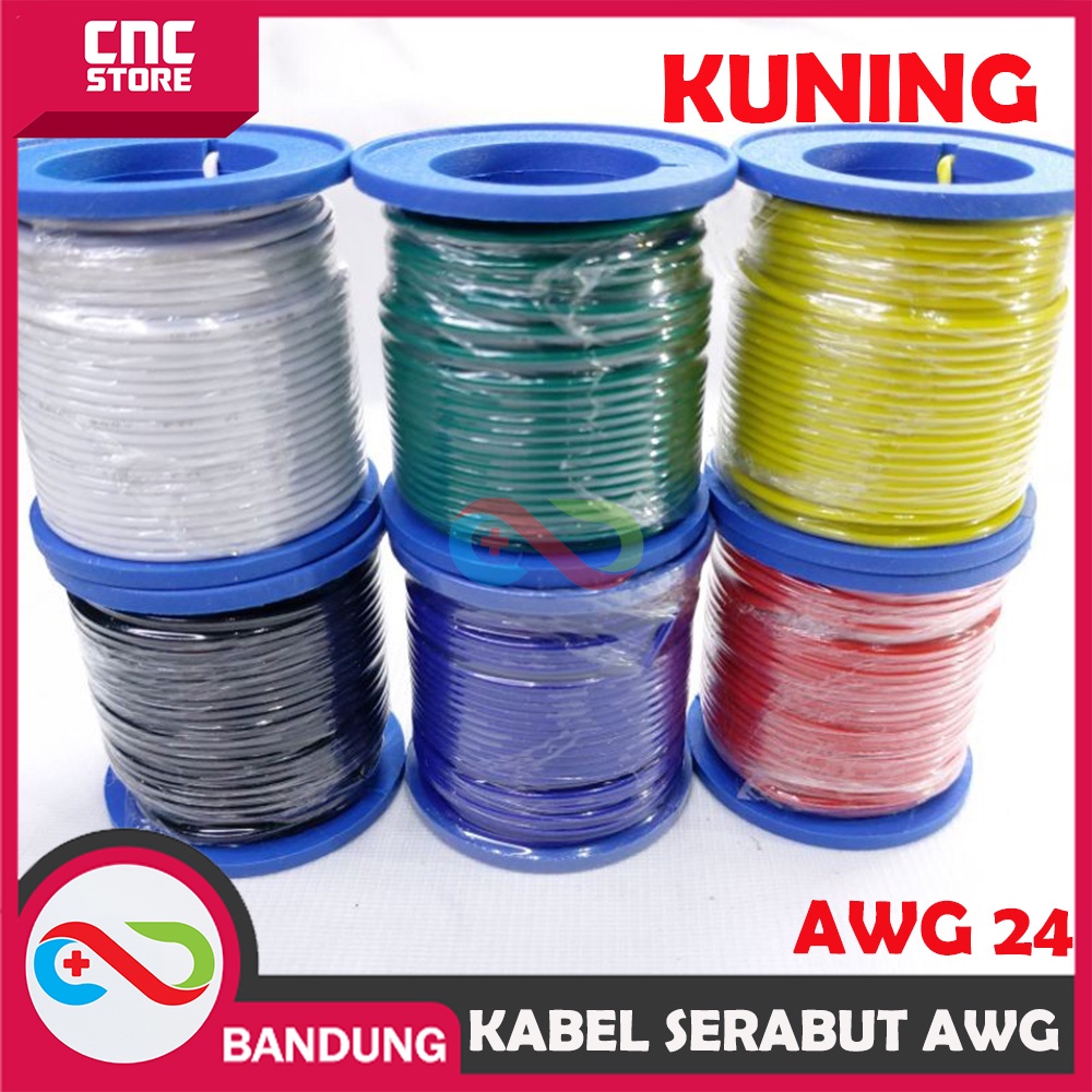 KABEL SERABUT AWG 24 AWG24 HIGH QUALITY HITAM MERAH KUNING BIRU PUTIH HITAM