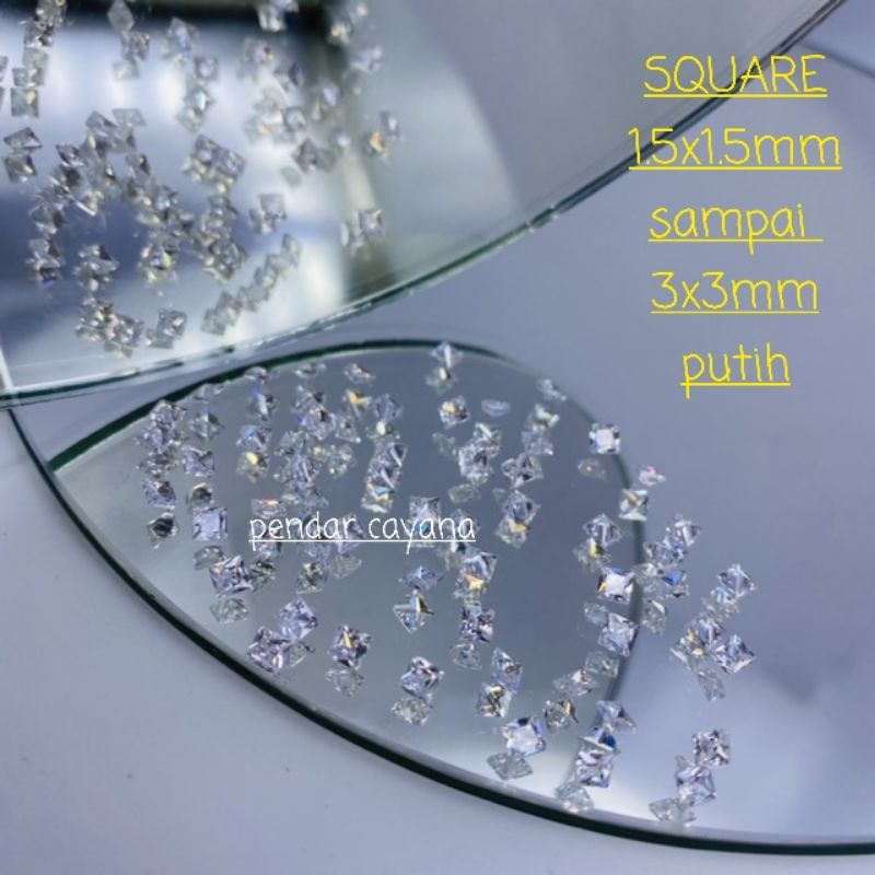 Batu Permata Sirkon AAA Cubic Zirconia 1x1 mm - 3x3 mm Square Princess / GRAM