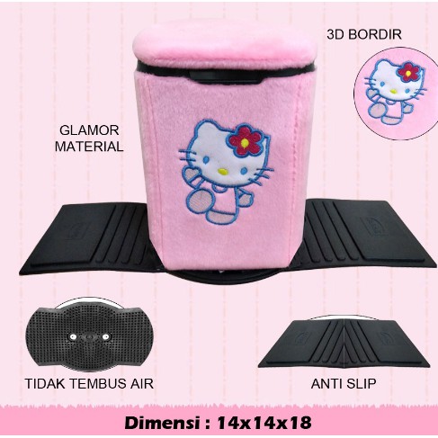 Tempat Sampah Mobil Universal Motif Hello Kitty / Tempat Sampah Hello Kitty