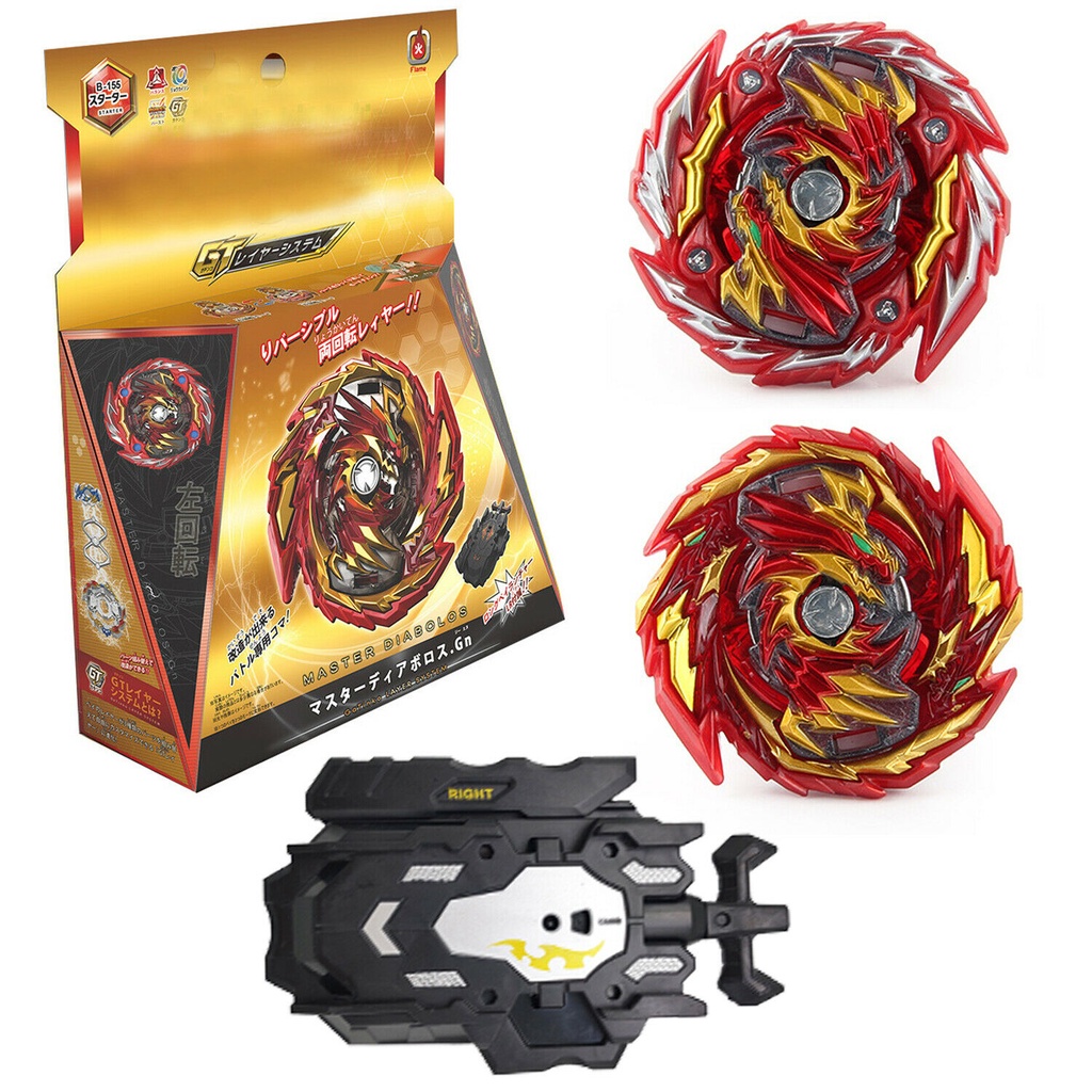 B-155 Beyblade Fire Starter Master Diabolos Gn Dengan Launcher L / R Untuk Mainan Anak