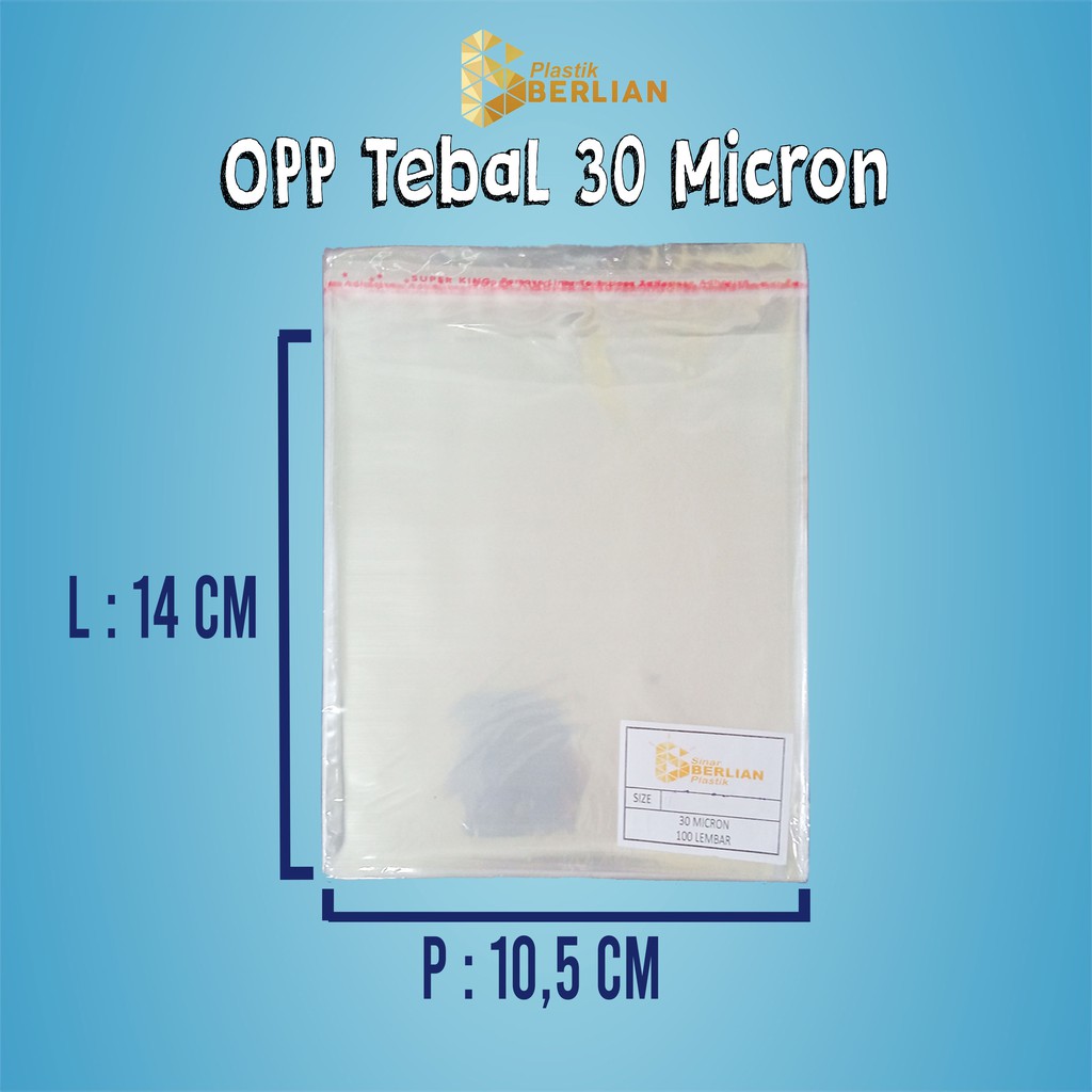 

10,5 X 14 cm Plastik OPP TEBAL 30 MICRON (100 lbr)