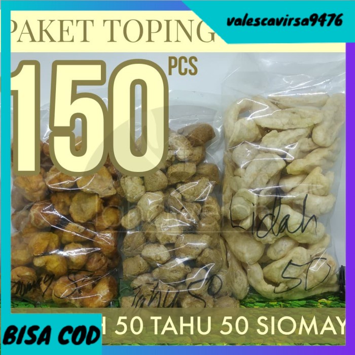 

⭐BISA COD⭐ paket mix lengkap 150 Pcs, lidah cuanki, tahu kering, siomay