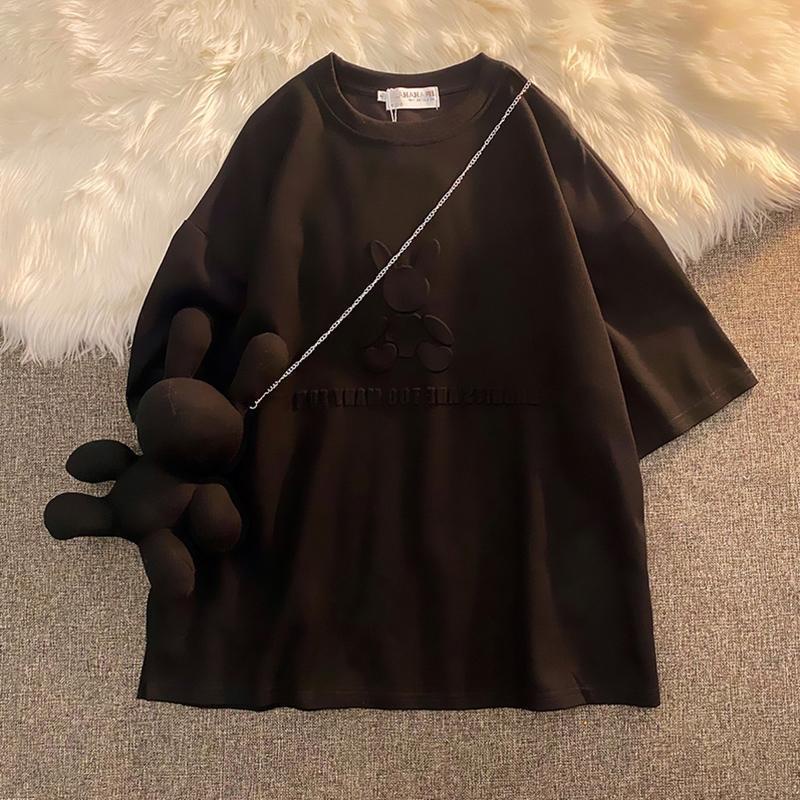 [littlecrab] Kaos Oversize Rabbit Tas T-shirt Berkualitas Kelinci Lucu Rabbits Are Too Many For Us Korean Style